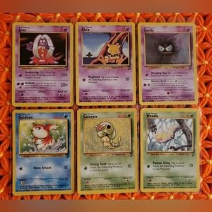 Vintage Pokemon Base Set 2 Lot of 6 Cards Jynx Gastly Abra